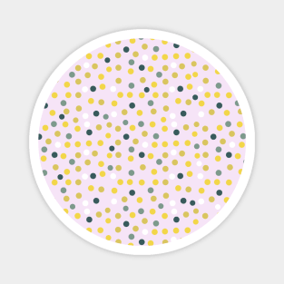 Playful Green and Yellow Dots Pattern Magnet
